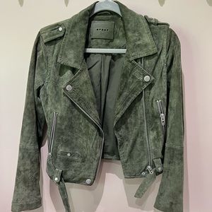 Blank NYC Green Suede Moto Jacket size xs